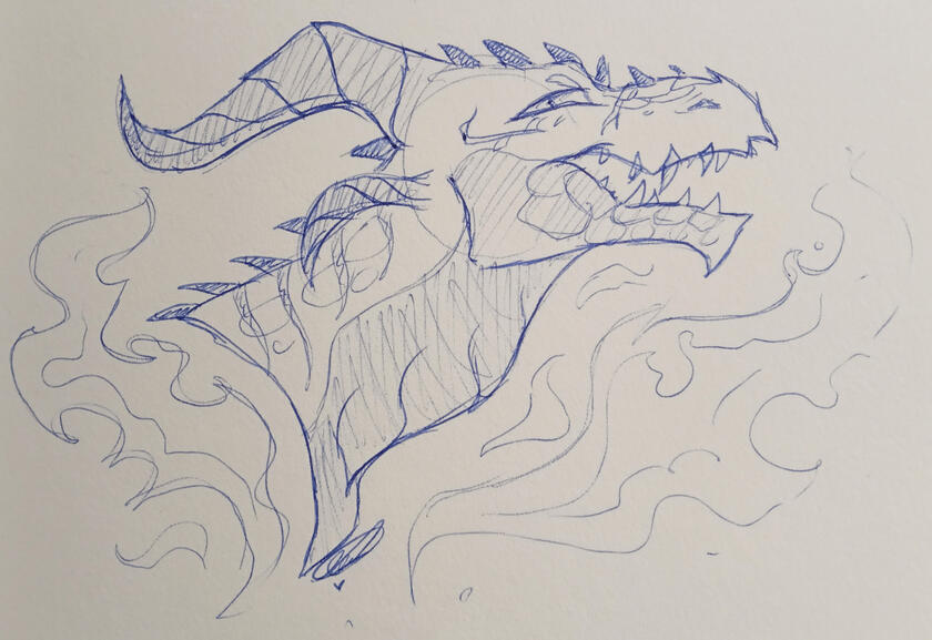 Art of Damian's dragon sona Daemon by Discordess