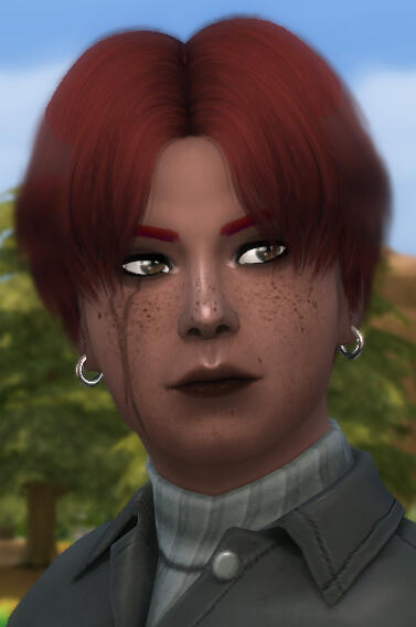 Screenshot of Damian's character Devon in the game The Sims 4